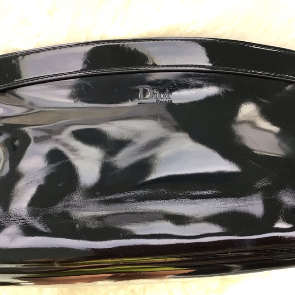 Christian Dior Parfums Black High Shine Faux Leather Clutch - Picture 2 of 11